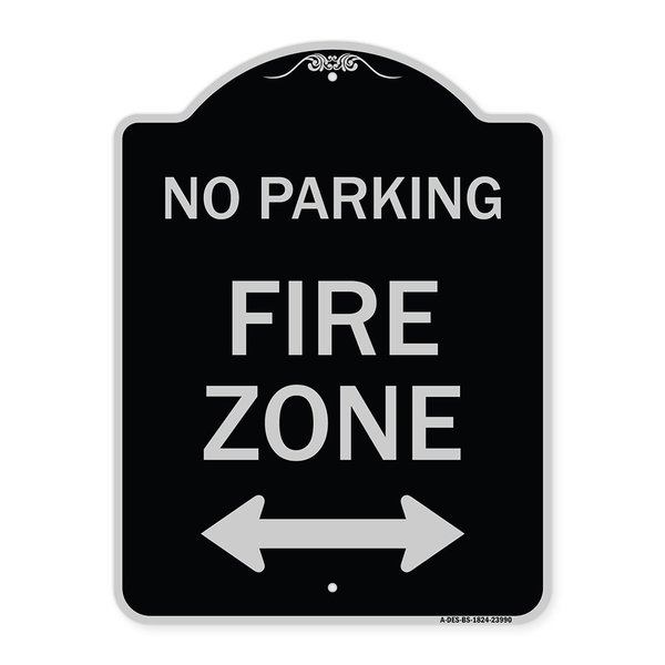 Signmission Fire Lane with Bidirectional Arrow Heavy-Gauge Aluminum Architectural Sign, 24" x 18", BS-1824-23990 A-DES-BS-1824-23990